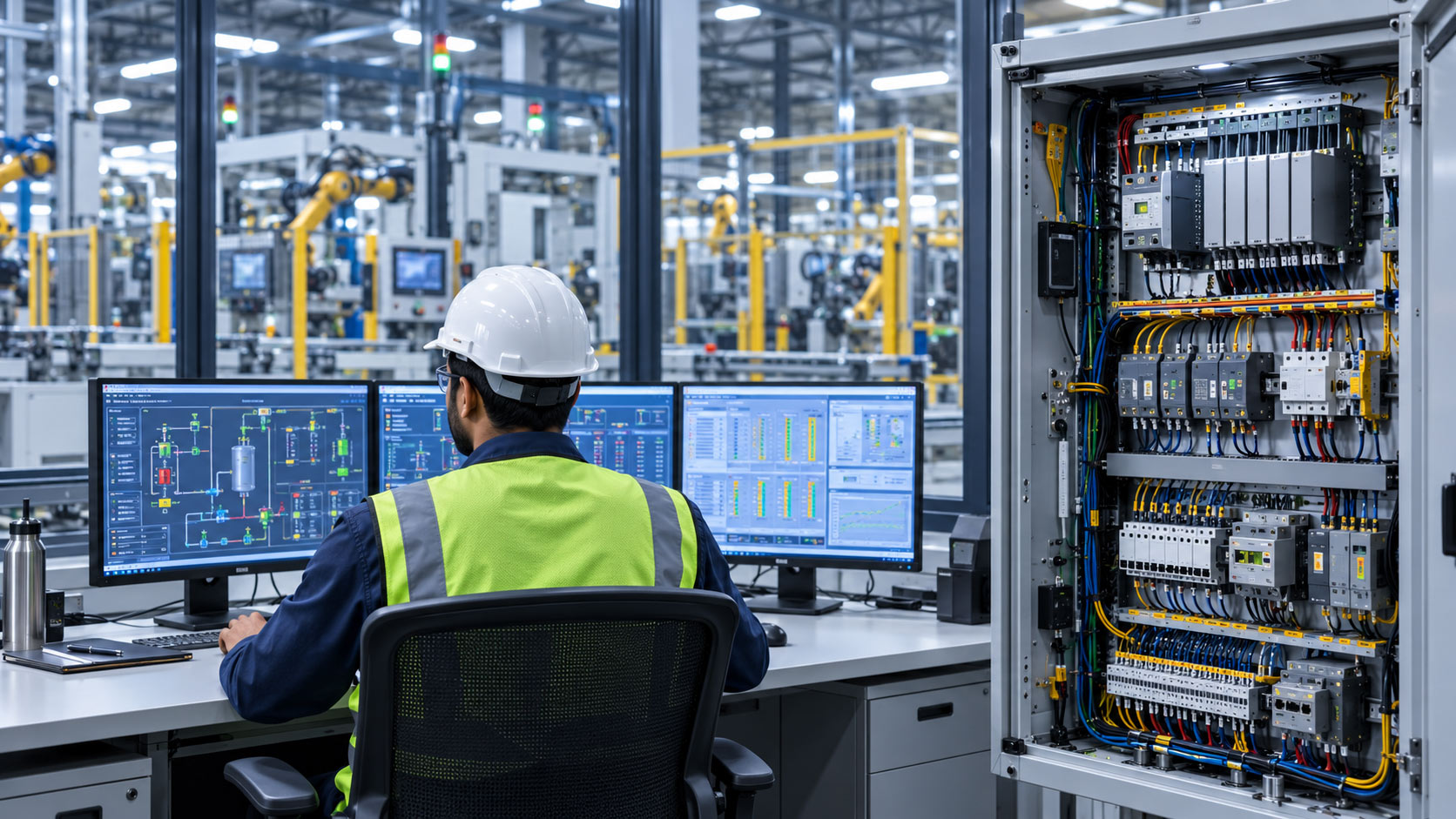 Tvashtra engineer supervising PLC and SCADA control systems