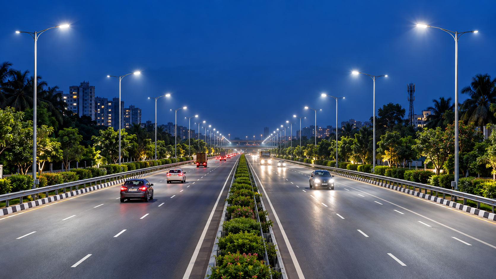 Illuminated highway and road lighting infrastructure