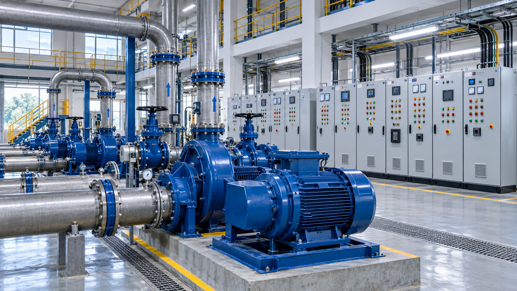 Electrical control panels supporting water utility pumps