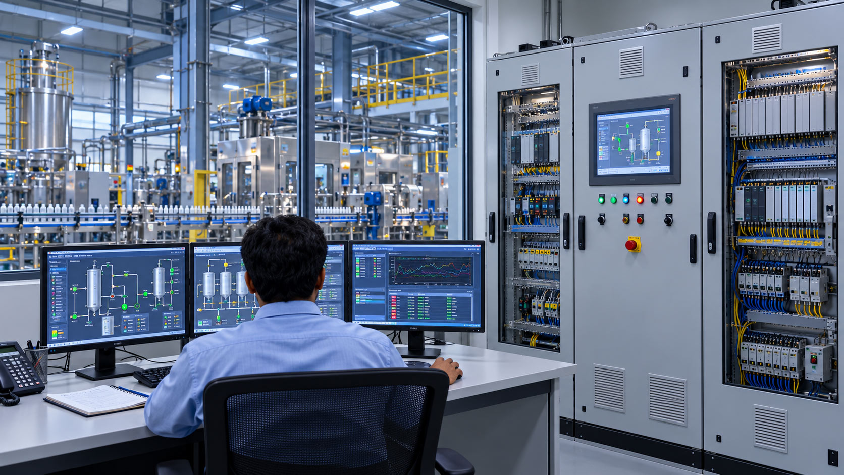 Automated industrial production line and control systems